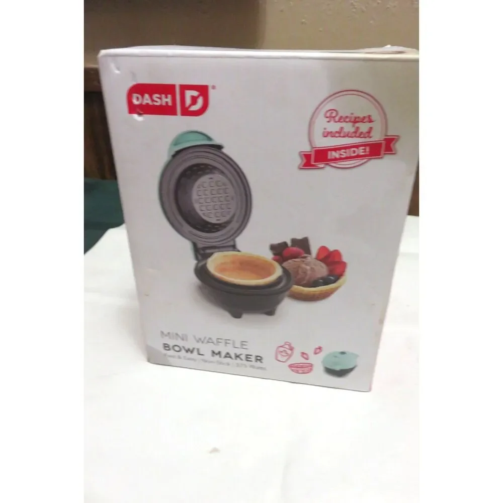 NIB Mini Waffle Bowl ⭐️ Maker For Desserts Or Meals 375 Watts Non Stick By DASH